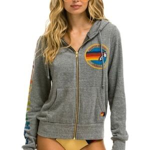 Aviator Nation Gray Zip-Up Hoodie